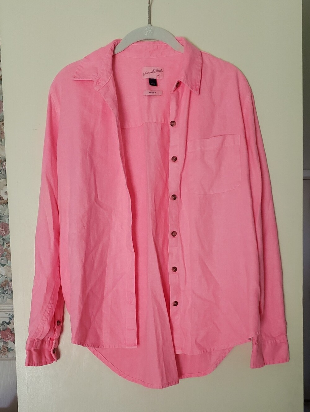 NWOT Bright Pink Button Down Shirt